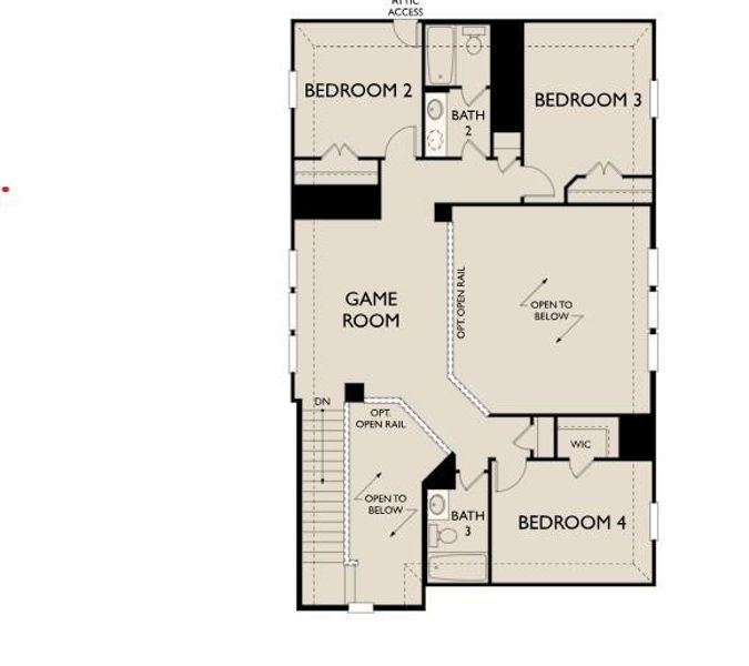 2D floor plan layout of this home in Emory Glen, Magnolia, TX (Image 3).