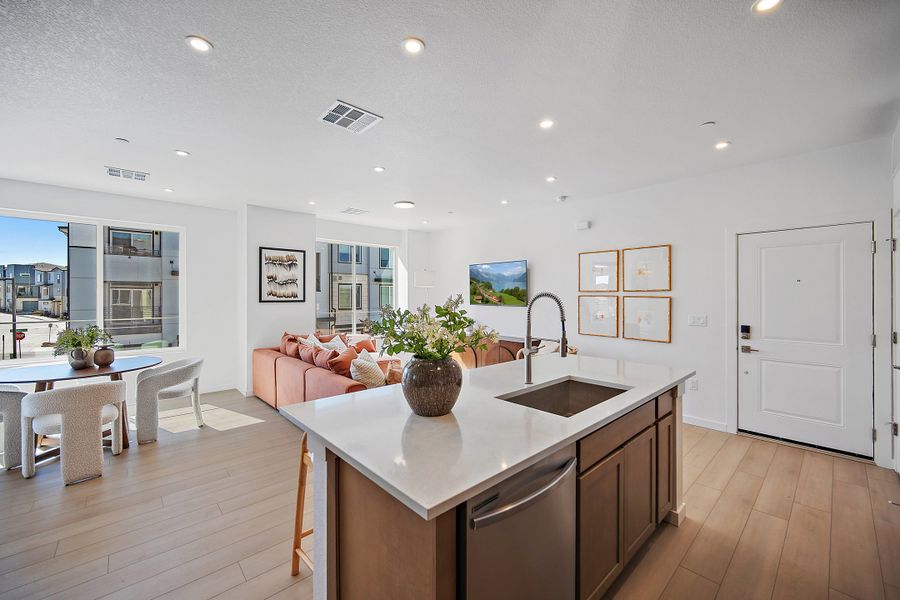 Furnished interior view inside a new home in Lyric at RidgeGate Condos, Lone Tree (Image 15).