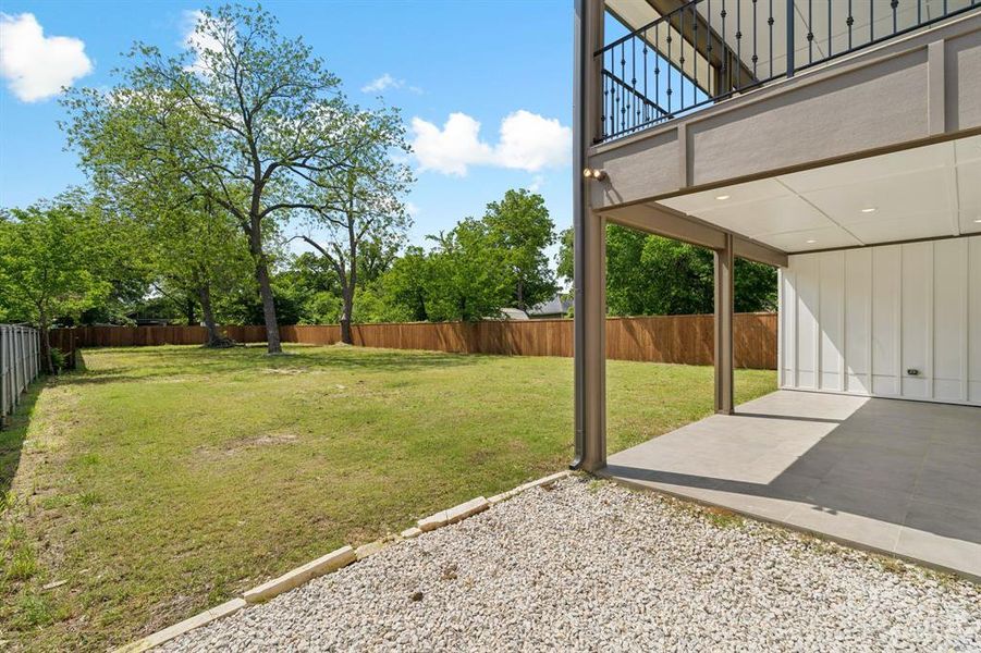 Backyard views and patio.