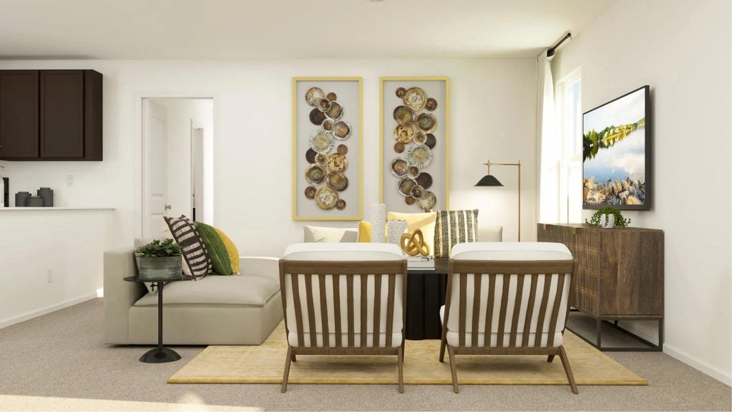 Furnished interior view inside a new home in Plum Creek North, Kyle (Image 4).