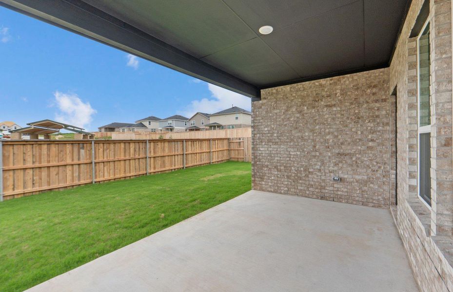 Exterior details and patio area of a home in Sunfield, Buda (Image 2). Exterior details and patio area of a home in Sunfield, Buda (Image 2).