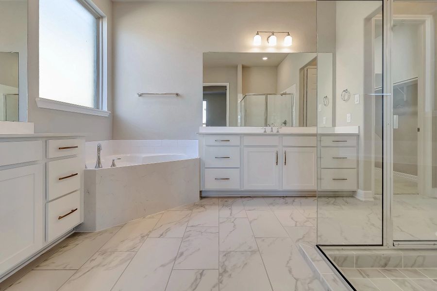 Primary bath. Note: Sample product photo - actual exterior and interior selections may vary by homesite