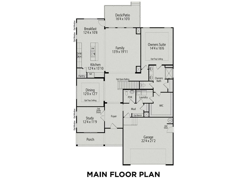 2D floor plan layout for the The Cypress II by Davidson Homes LLC in Tobacco Road, Angier, NC (Image 5). 2D floor plan layout for the The Cypress II by Davidson Homes LLC in Tobacco Road, Angier, NC (Image 5).