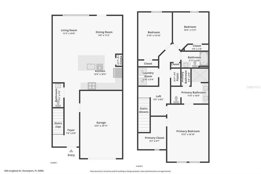 2D floor plan layout of this home in , Davenport, FL (Image 7). 2D floor plan layout of this home in , Davenport, FL (Image 7).