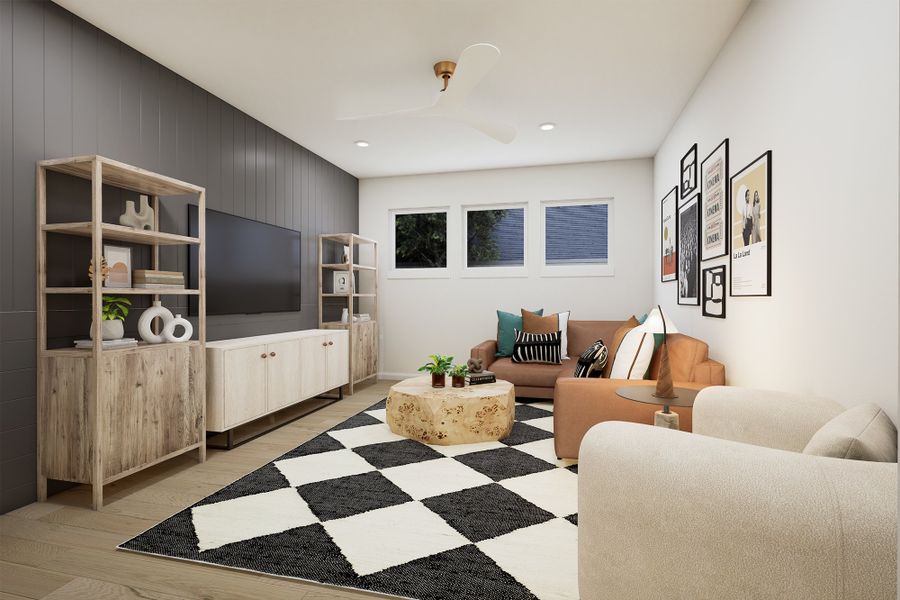 Representative furnished interior of a home built from the The Presidio by David Weekley Homes in The Woodlands Hills 60’, Willis (Image 4).