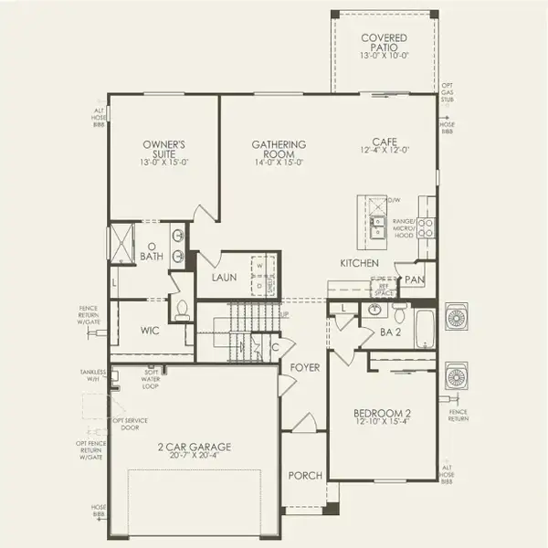 2D floor plan layout of this home in Festival Foothills, Buckeye, AZ (Image 4).