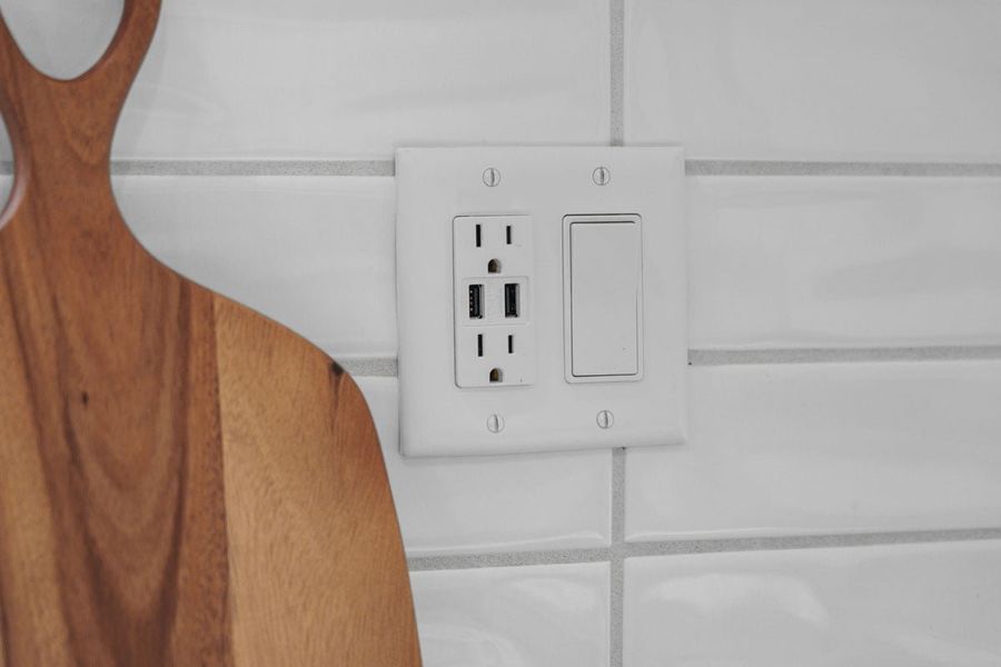 Kitchen USB charging receptacle