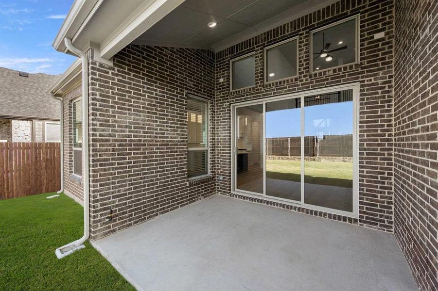 Exterior details and patio area of a home in Birdsong - Harwood, Mansfield (Image 3). Exterior details and patio area of a home in Birdsong - Harwood, Mansfield (Image 3).