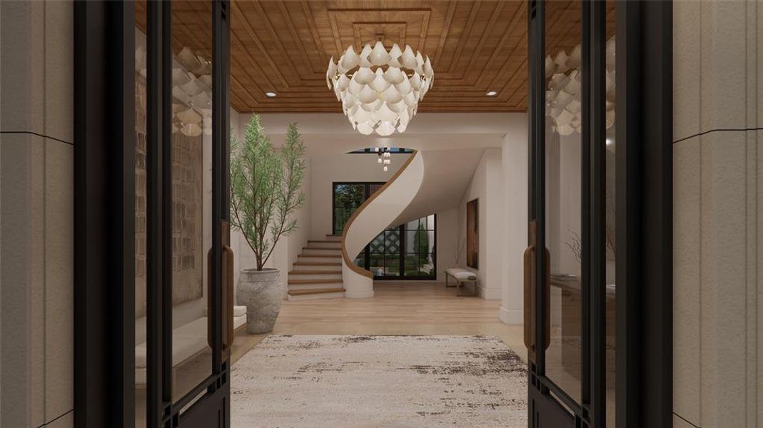 Grand Entry with floating staircase