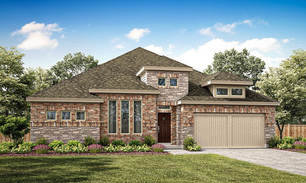 Representative exterior photo of a completed home built from the Fairhaven by Pacesetter Homes in River Ranch, Van Alstyne, TX (Image 16).