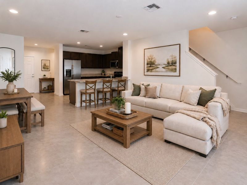 Spacious and Inviting Living Room in Central Florida Townhome Spacious and Inviting Living Room in Central Florida Townhome