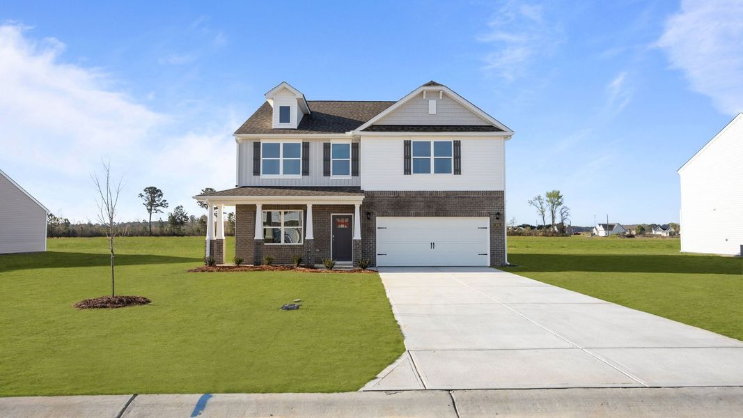 Front exterior of a new home in Dail Farm, Farmville, NC, highlighting curb appeal (Image 17).