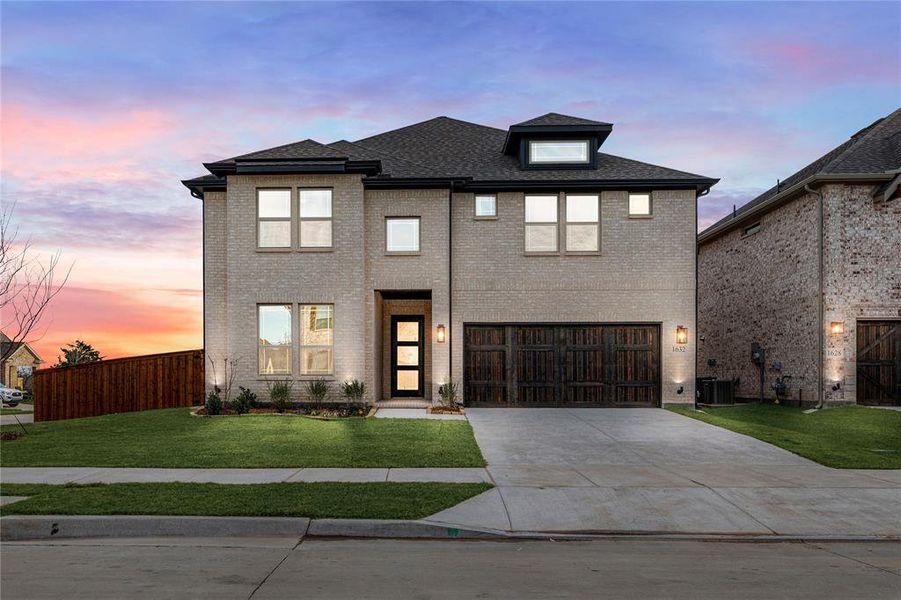 Front exterior of a new home in Willow Wood, McKinney, TX, highlighting curb appeal (Image 22).