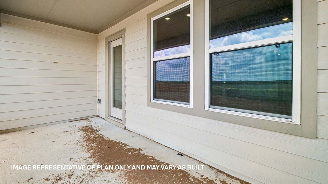 Representative exterior details of a home built from the The Gaven by D.R. Horton in Prairie Lakes, Buda (Image 3).