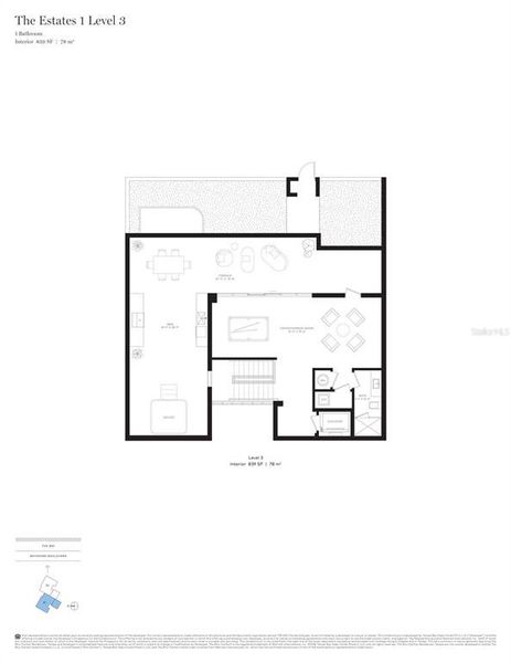 2D floor plan layout of this home in The Ritz-Carlton Residences, Tampa, FL (Image 3).