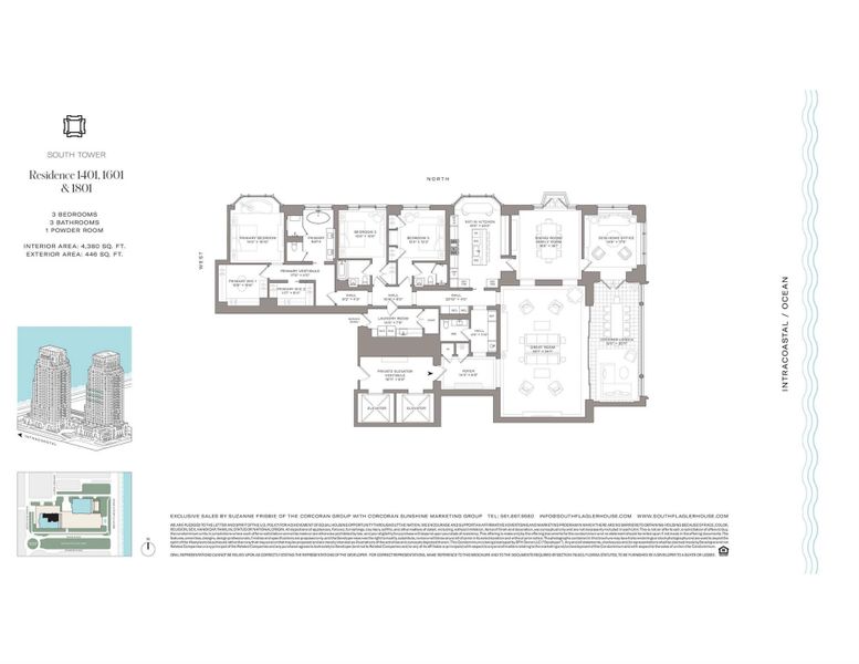2D floor plan layout of this home in South Flagler House, West Palm Beach, FL (Image 3).