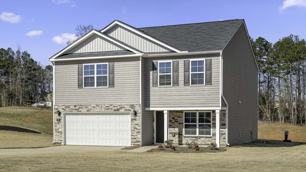 Front exterior of a new home in Baymeade, Lexington, NC, highlighting curb appeal (Image 15).