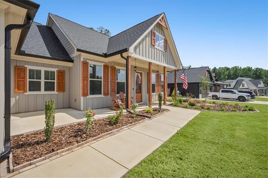 Front exterior of a new home in , Rockmart, GA, highlighting curb appeal (Image 27).