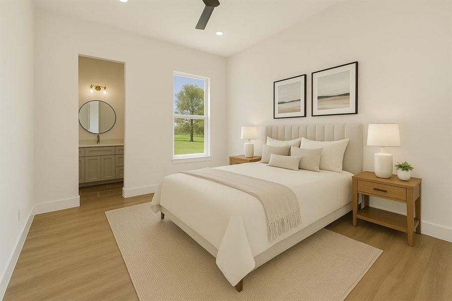 Split Bedrooms Connect to a Jack-and-Jill Bath