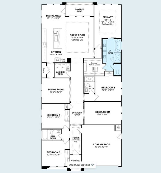 2D floor plan layout of this home in Edgewood, San Tan Valley, AZ (Image 2). 2D floor plan layout of this home in Edgewood, San Tan Valley, AZ (Image 2).