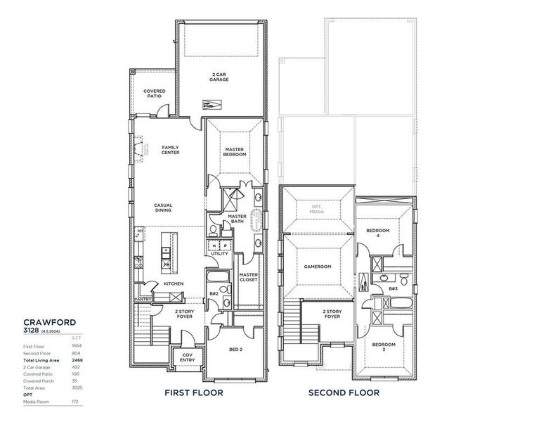 2D floor plan layout of this home in Cottages of Celina, Celina, TX (Image 5).
