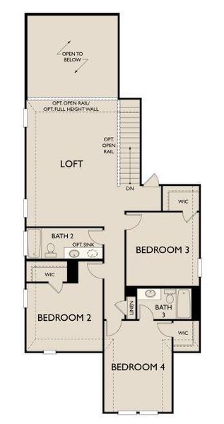2D floor plan layout of this home in The Homestead at Lariat, Liberty Hill, TX (Image 5).