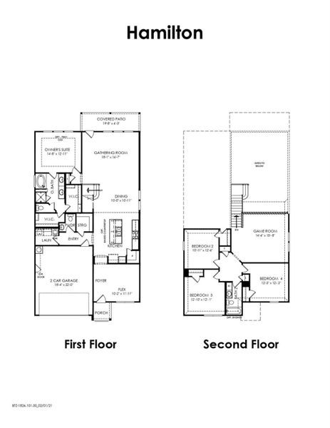 2D floor plan layout of this home in Mavera, Conroe, TX (Image 3).