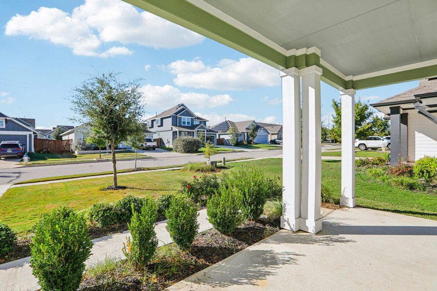 Exterior details and patio area of a home in Orchard Ridge, Liberty Hill (Image 3).