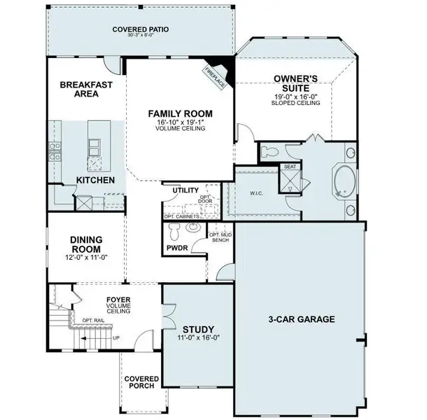 2D floor plan layout of this home in Sorella, Tomball, TX (Image 4).