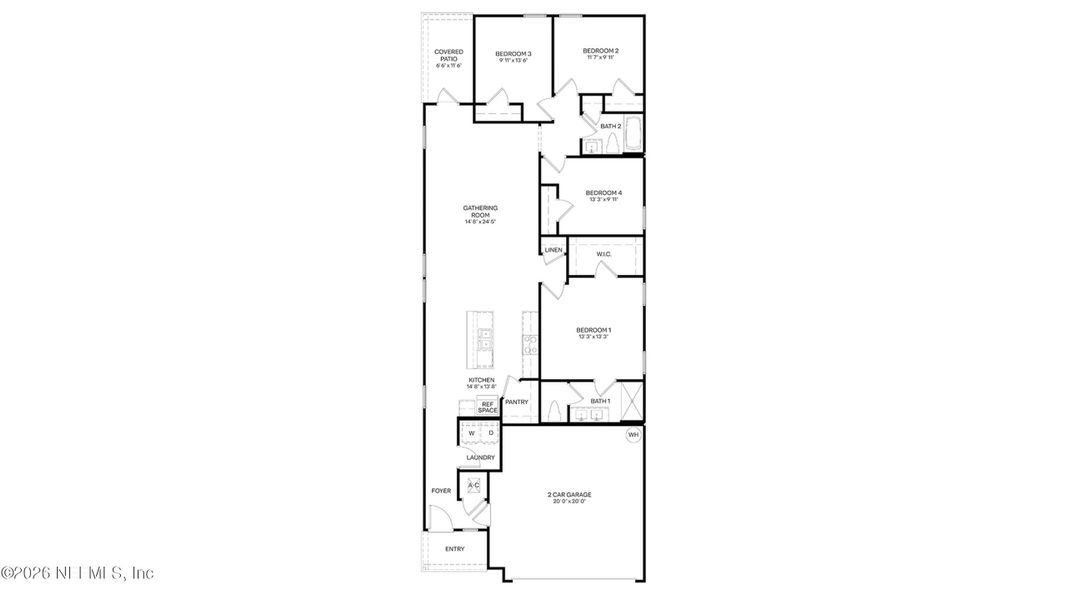 2D floor plan layout of this home in Rookery, Green Cove Springs, FL (Image 4).