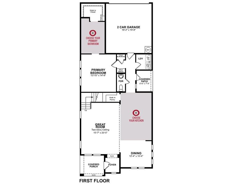 2D floor plan layout for the Brazos by Beazer Homes in Wildflower Ranch, Justin, TX (Image 3).