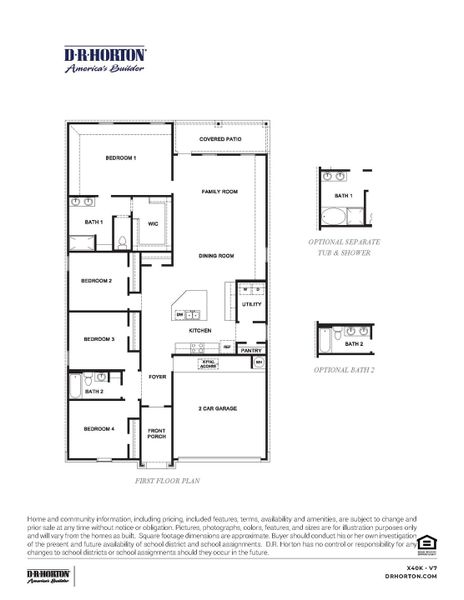 2D floor plan layout for the Kingston by D.R. Horton in Lago Mar, Texas City, TX (Image 3). 2D floor plan layout for the Kingston by D.R. Horton in Lago Mar, Texas City, TX (Image 3).