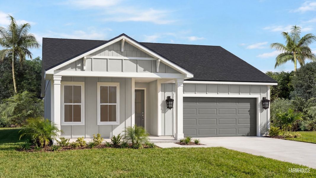 Representative exterior photo of a completed home built from the Acacia by DRB Homes in Beacon Park, Hudson, FL (Image 19).