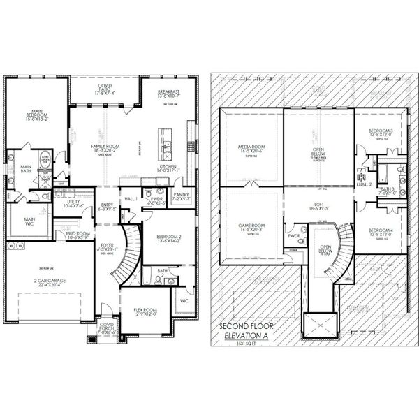 2D floor plan layout for the The Montgomery by Lillian Custom Homes in Polo Ridge, Heath, TX (Image 3). 2D floor plan layout for the The Montgomery by Lillian Custom Homes in Polo Ridge, Heath, TX (Image 3).