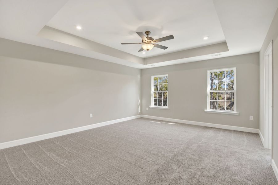 Hudson Plan Owner’s Suite | Spacious Primary Bedroom with Tray Ceiling