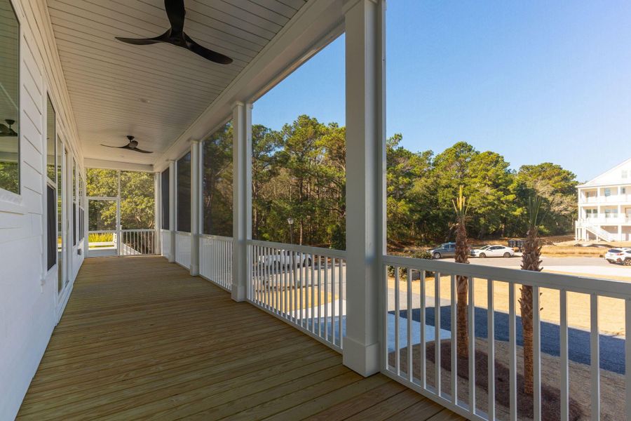Exterior details and patio area of a home in Overlook at Copahee Sound, Awendaw (Image 33).