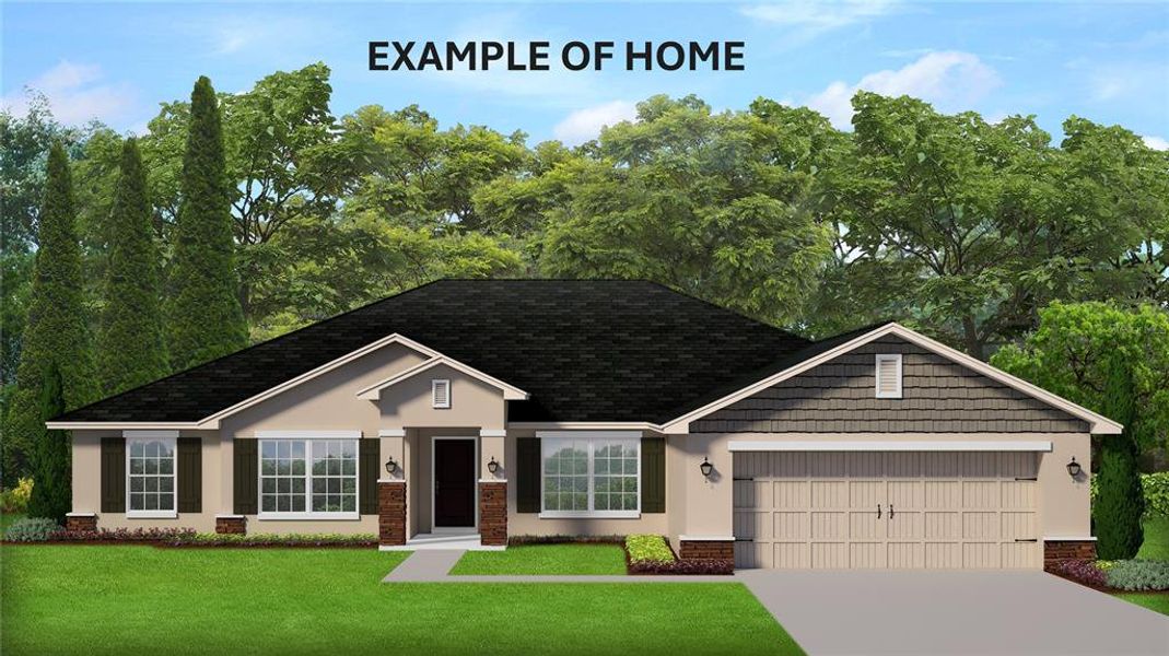 Rendering only- not actual house or colors. Actual house has 3 car garage. Rendering only- not actual house or colors. Actual house has 3 car garage.