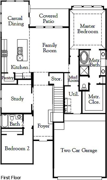 2D floor plan layout for the Goodrich by Coventry Homes in Trinity Falls, McKinney, TX (Image 5). 2D floor plan layout for the Goodrich by Coventry Homes in Trinity Falls, McKinney, TX (Image 5).