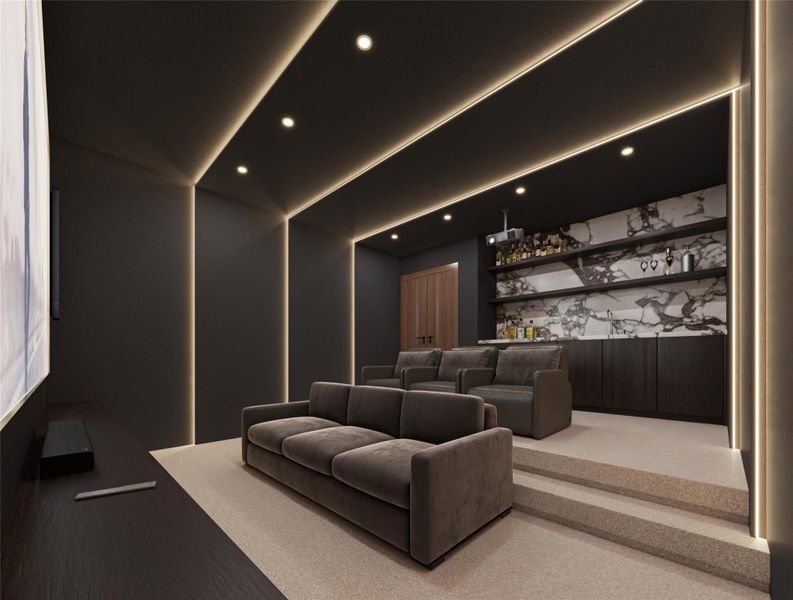 Home theater with recessed lighting Home theater with recessed lighting