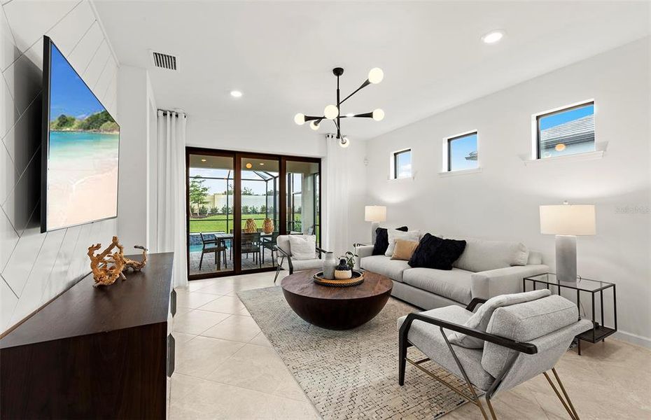 Furnished interior view inside a new home in BeachWalk by Manasota Key, Englewood (Image 6). Furnished interior view inside a new home in BeachWalk by Manasota Key, Englewood (Image 6).