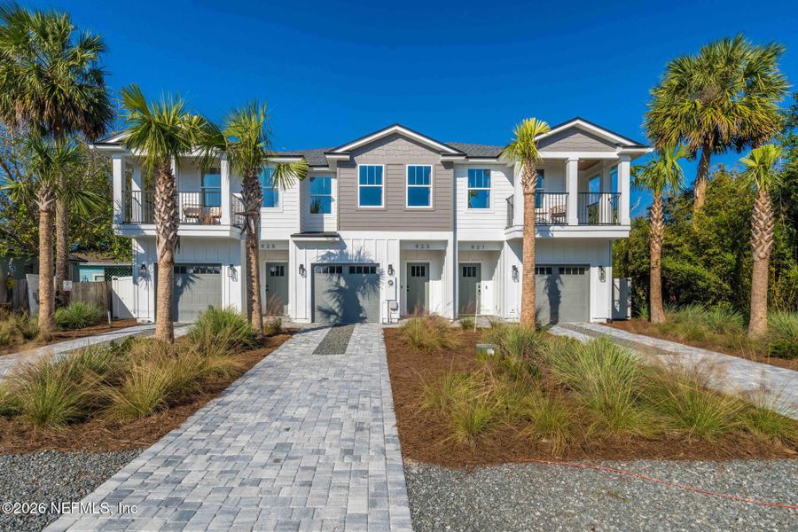 Front exterior of a new home in , Jacksonville Beach, FL, highlighting curb appeal (Image 21). Front exterior of a new home in , Jacksonville Beach, FL, highlighting curb appeal (Image 21).