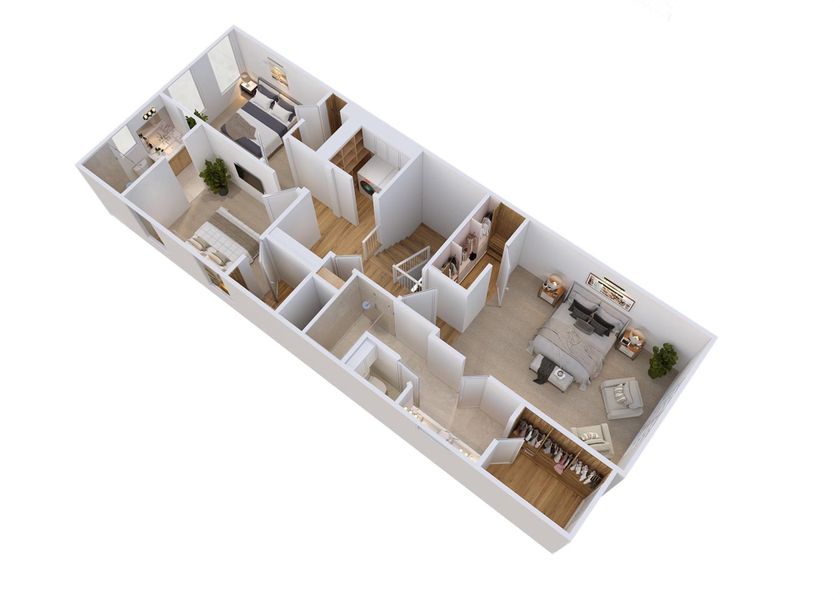 Second Level Plan 3D Rendering Second Level Plan 3D Rendering