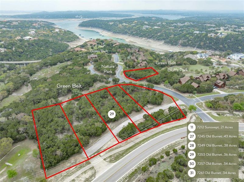 7253 Old Burnet - .36 Acres Backing Greenbelt (Approximate Boundary)