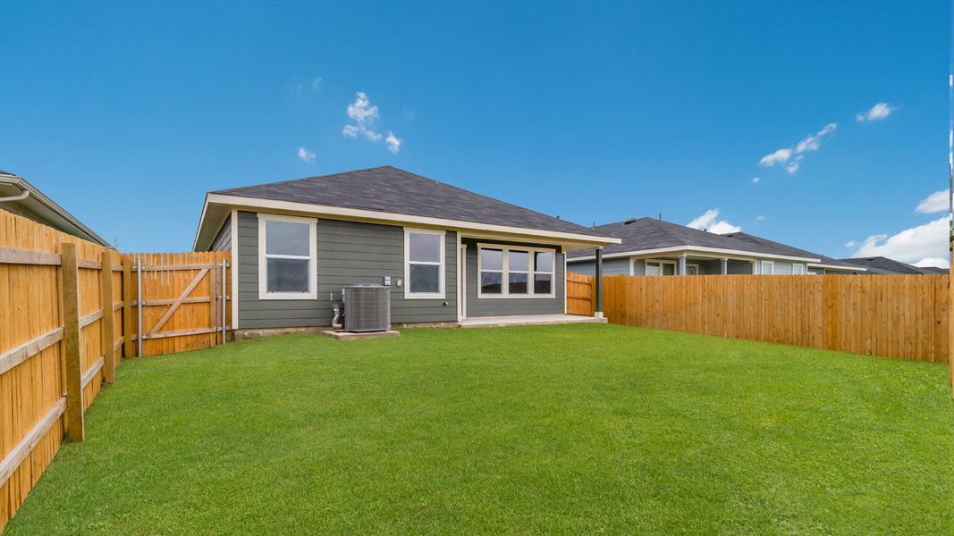 Representative exterior photo of a completed home built from the The Easton by D.R. Horton in Valverde, Bastrop, TX (Image 5). Representative exterior photo of a completed home built from the The Easton by D.R. Horton in Valverde, Bastrop, TX (Image 5).
