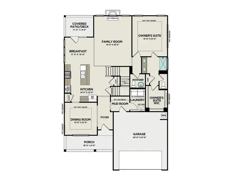 2D floor plan layout for the The Ash A by Davidson Homes LLC in Benders Cove, Mount Juliet, TN (Image 5).