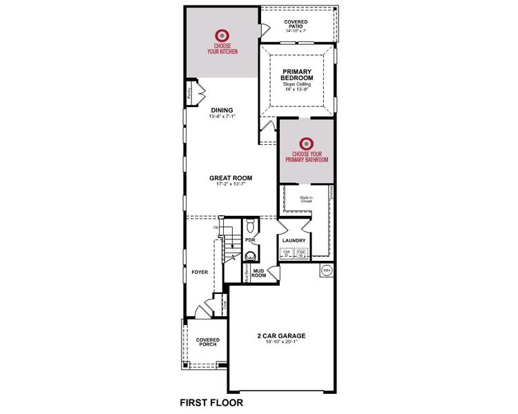 2D floor plan layout for the Lantana by Beazer Homes in Saratoga, Aubrey, TX (Image 3).