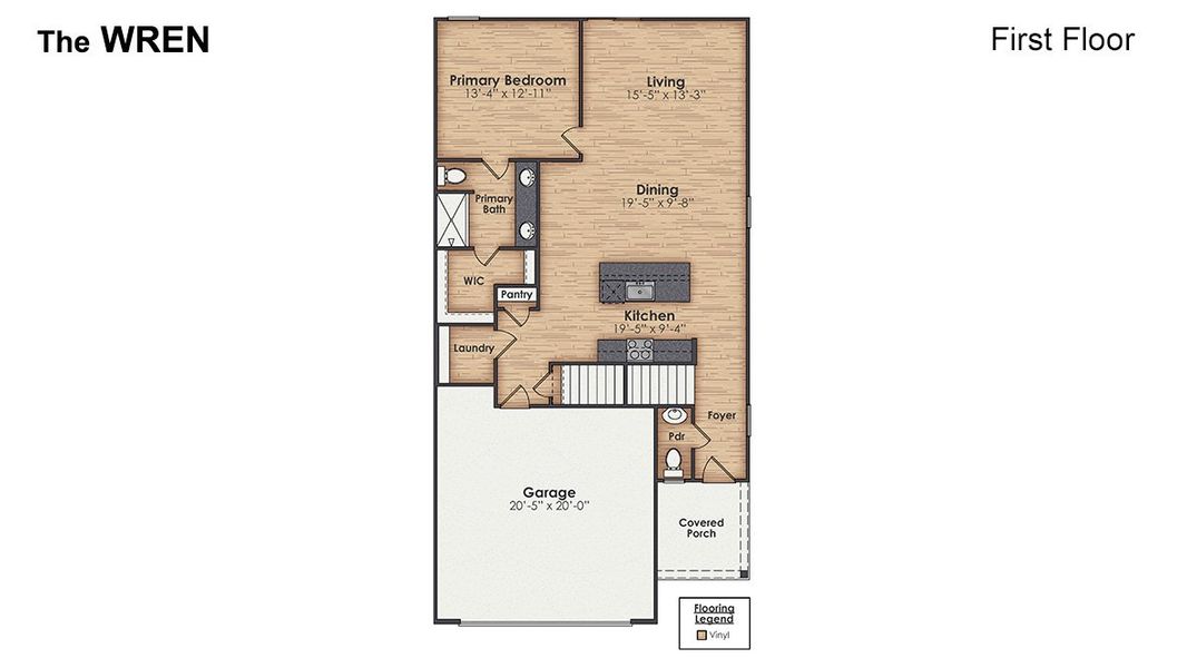2D floor plan layout of this home in Vineyard Trail, Jacksonville, NC (Image 3).