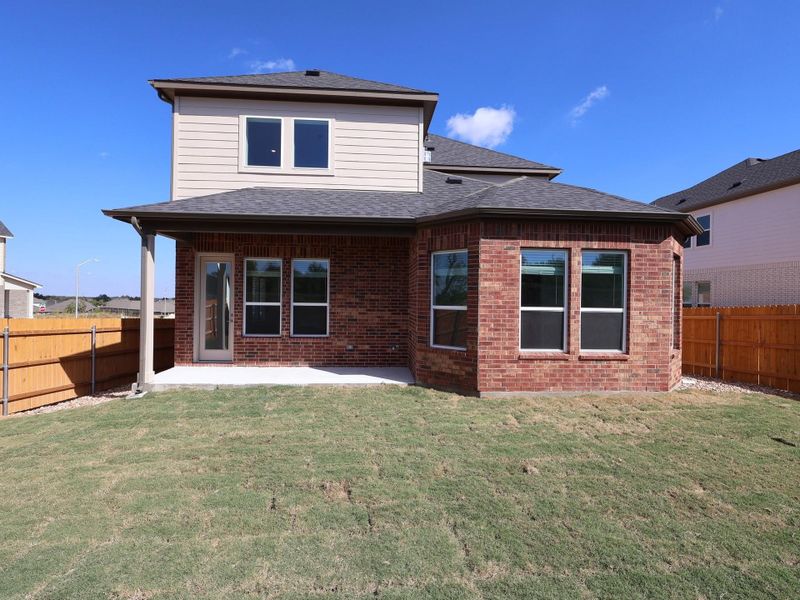 Exterior details and patio area of a home in Marble Creek Crossing, Austin (Image 3). Exterior details and patio area of a home in Marble Creek Crossing, Austin (Image 3).