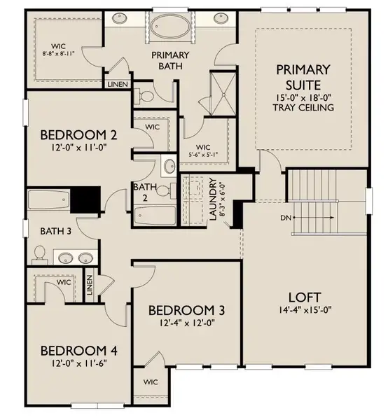 2D floor plan layout of this home in Willow Landing, Mount Juliet, TN (Image 6).