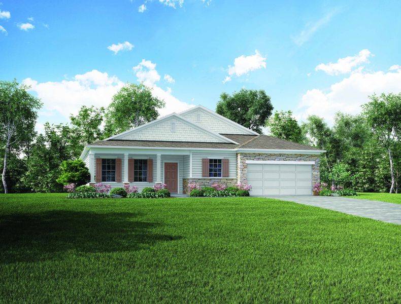 Representative exterior photo of a completed home built from the Harmony by Maronda Homes in Oakwood Estates, Green Cove Springs, FL (Image 8).